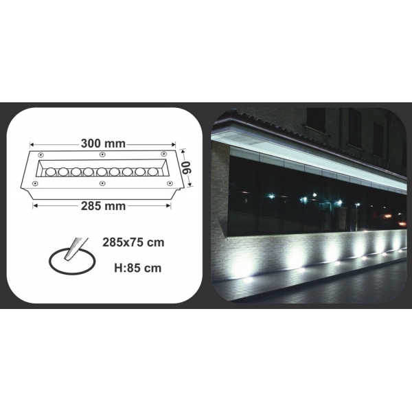 چراغ دفنی توکار ال ای دیFEC-300 Rec