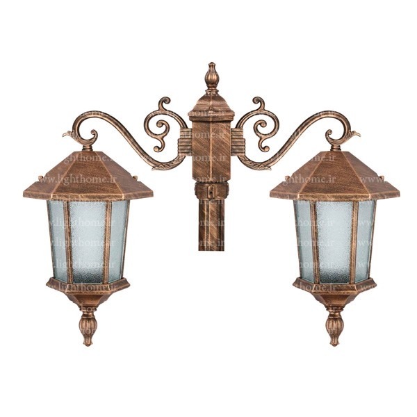 سرشعله چراغ پارکی دو شاخه تکشیدفام مدل ویکتوریا 7522D