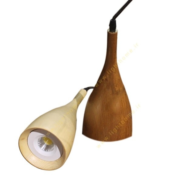 چراغ آویز انگاره چوبی لامپ دار مدل ASA1