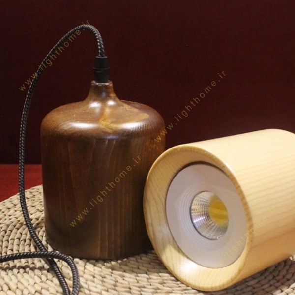 چراغ آویز انگاره چوبی لامپ دار مدل MAGMA 1