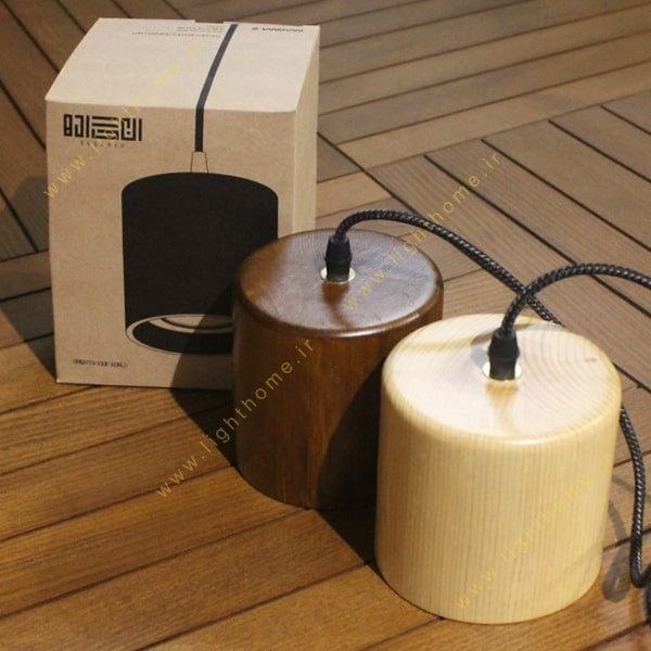 چراغ آویز انگاره چوبی لامپ دار مدل MAGMA 2