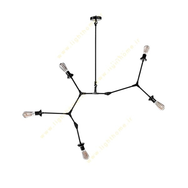 چراغ آویز ۵ شاخه بالب لندن مدل BL-13BLACK