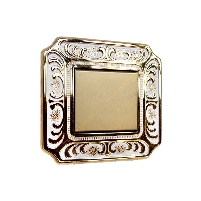 کلید و پریز آنتیکو سری VITA طلایی با کادر پتینه سفید