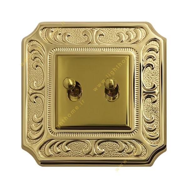 کلید دو پل اهرمی آنتیکو طلایی با قاب سری VITA