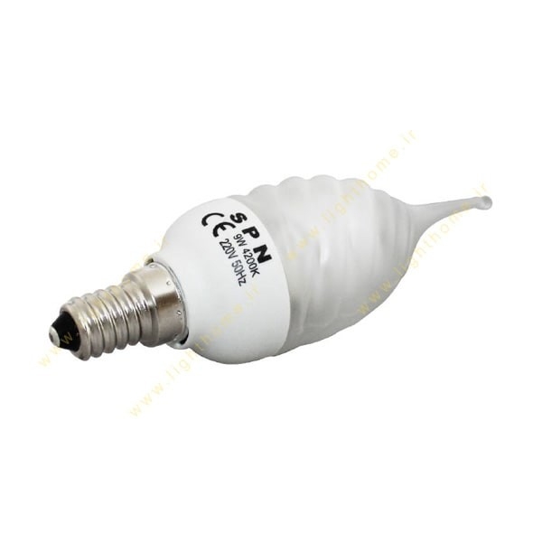 لامپ شمعی فوق کم مصرف 9 وات SPN