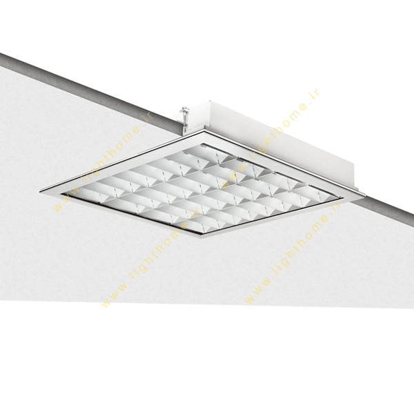 چراغ فلورسنت سقفی 36*3 وات توکار مازی نور مدل M550WECG336TCL با شیشه شفاف و بالاست الکترونیکی