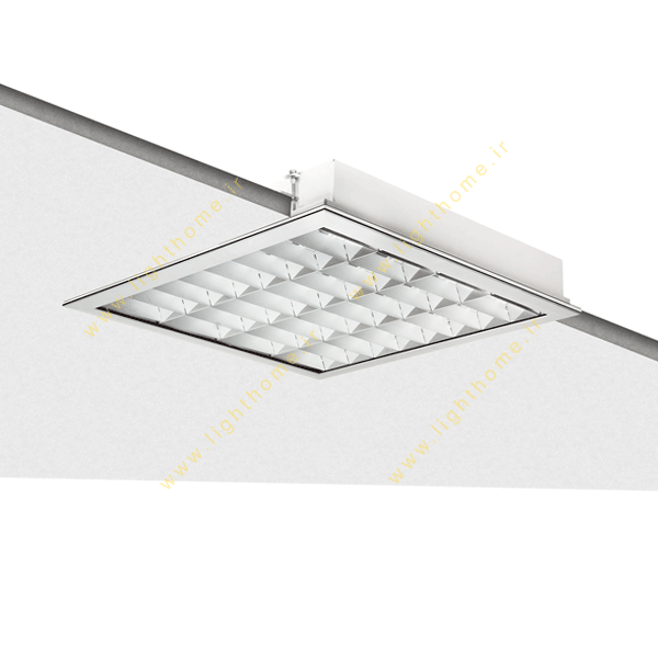 چراغ فلورسنت سقفی 36*3 وات توکار مازی نور مدل M551WECG336TCL با شبکه آلومینیومی و بالاست الکترونیکی