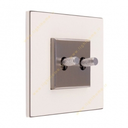 کلید دو پل اهرمی آجدار آنتیکو مدل اسکور سفید با رویه نقره ای