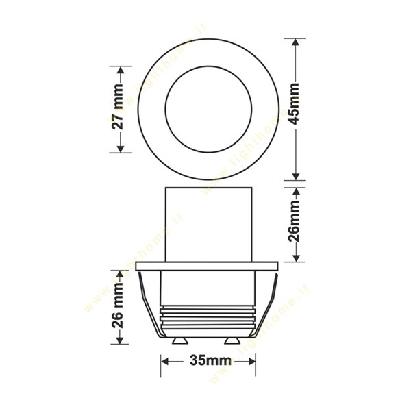 چراغ COB توکار دکوراتیو 3 وات مدل FEC-COB-12