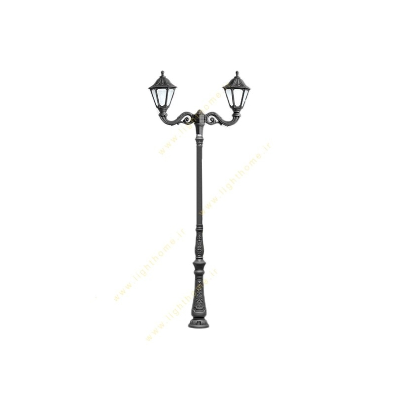 چراغ پارکی دو شعله E27 روشنا مدل پرشیا PERSIA-4652