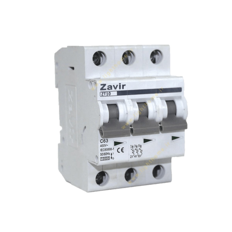 فیوز مینیاتوری 40 آمپر زاویر مدل MCB-3p