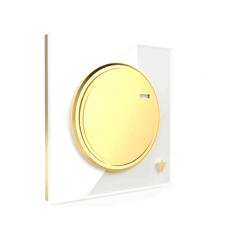 کلید و پریز ویرا مدل آلفا اسپرت سفید میانه طلا - مات و شیشه ای