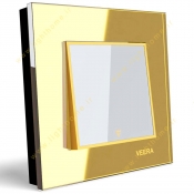 کلید و پریز ویرا مدل امگا طرح شیشه طلایی طلایی سفید