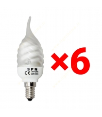 پکیج 6 تایی لامپ شمعی فوق کم مصرف 9 وات SPN
