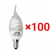 پکیج 100 تایی لامپ شمعی فوق کم مصرف 9 وات SPN