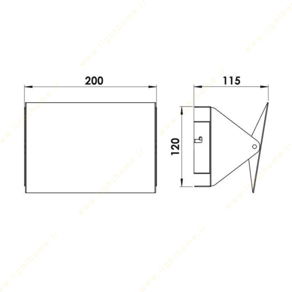 چراغ دیواری دکوراتیو لولایت کد 270 ابعاد