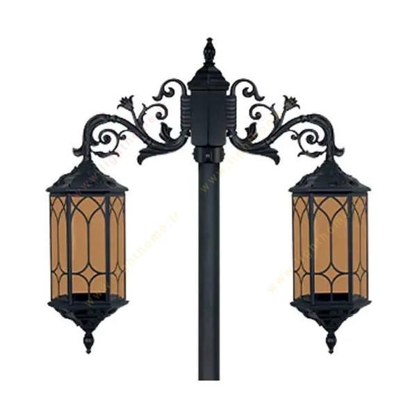 چراغ پارکی دو شاخه تکشیدفام مدل پادینا 9024D