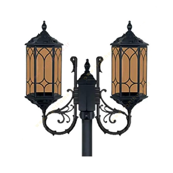 چراغ پارکی دو شاخه تکشیدفام مدل پادینا 9023U
