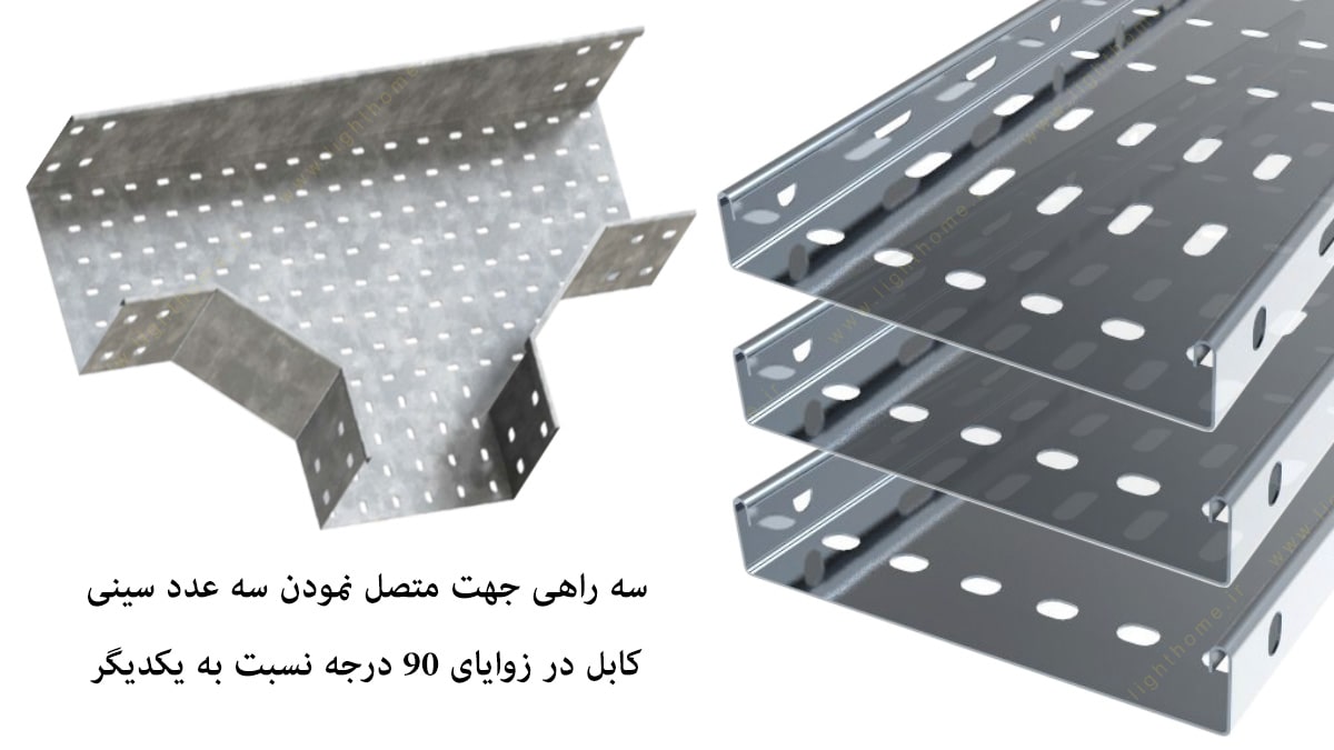 سه راهی سینی کابل گالوانیزه عرض ۳۰ سانت