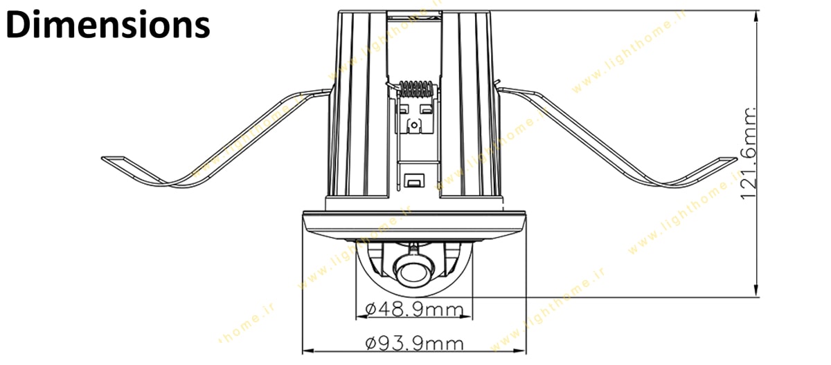 ابعاد بدنه دوربین مداربسته هایک ویژن ds-2cd2e20f-w