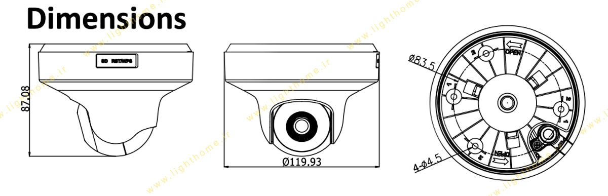 مشخصات دوربین مدار بسته تحت شبکه هایک ویژن مدل ds-2cd2f52f-is