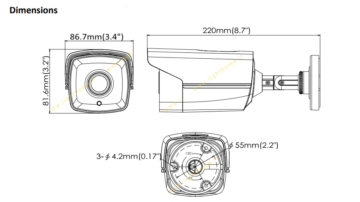 دوربین مداربسته HDTVI هایک ویژن DS-2CE16D0T-IT1