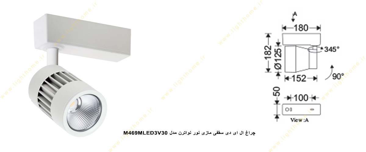 چراغ ال ای دی سقفی 34 وات مازی نور نواترن مدل M469MLED3V30