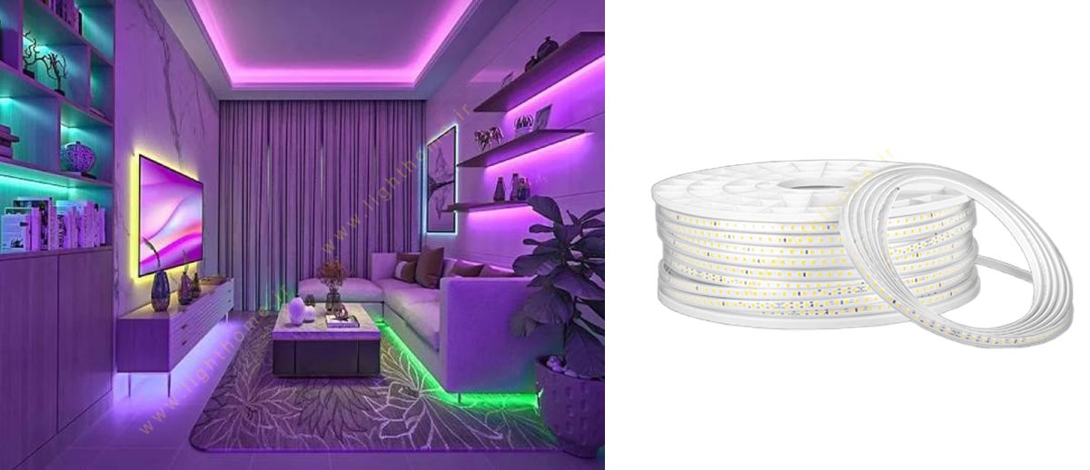 ریسه ال ای دی رویالوکس 8 وات 120 چیپ 3535 برش 20 پارس شعاع توس