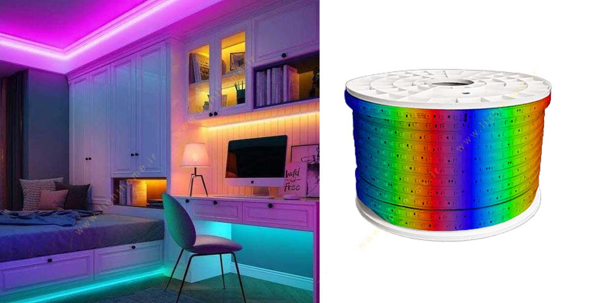 ریسه ال ای دی رویالوکس 10 وات 60 چیپ RGB پارس شعاع توس