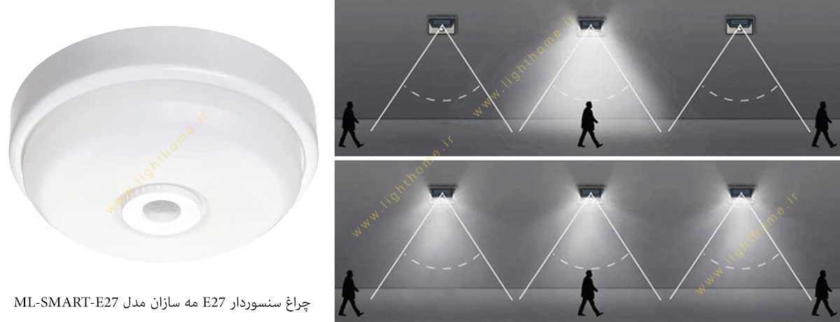 چراغ سنسوردار E27 مه سازان مدل ML-SMART-E27