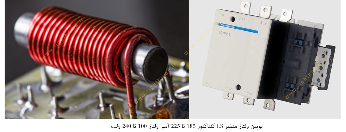 بوبین ولتاژ متغیر LS کنتاکتور 185 تا 225 آمپر ولتاژ 100 تا 240 ولت