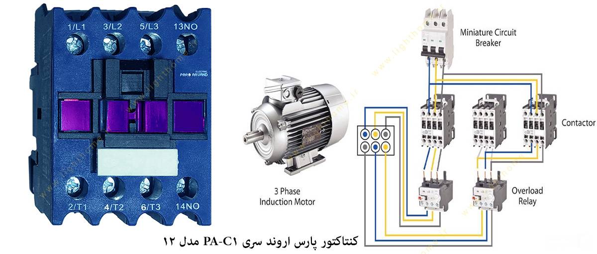 کنتاکتور سری PA-C1 مدل 12 پارس اروند