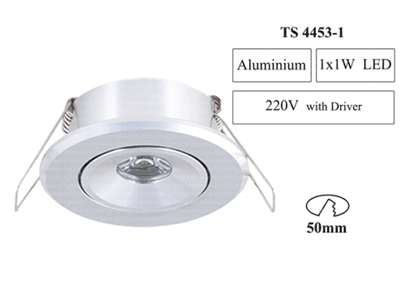 چراغ چشمی LED مدل TS-4453 - چراغ دانلایت ال ای دی 1 وات تکساز مدل TS-4453