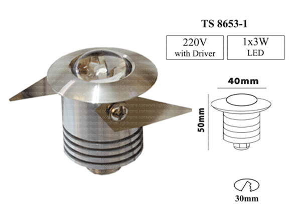 چراغ پارکتی ال ای دی تکساز مدل TS-8653 - چراغ چشمی ال ای دی مدل 8653-1