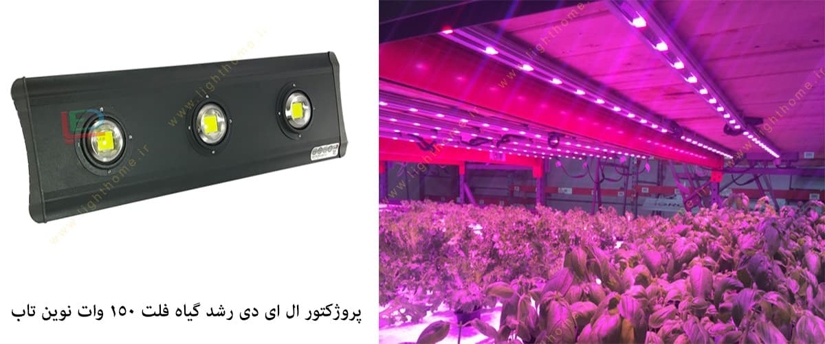 پروژکتور ال ای دی رشد گیاه فلت 150 وات نوین تاب سری ++A