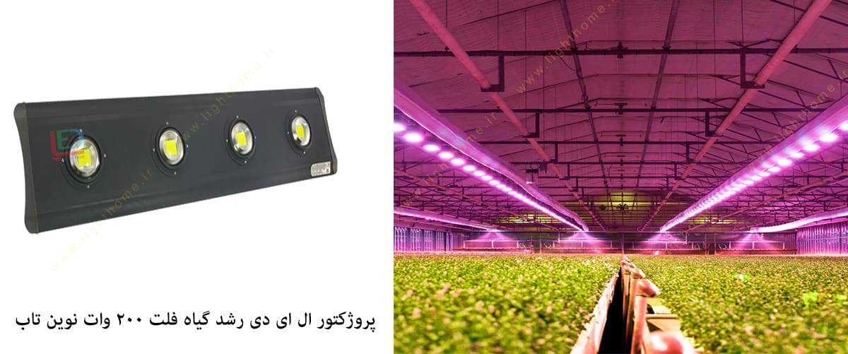 پروژکتور ال ای دی رشد گیاه فلت 200 وات نوین تاب سری ++A