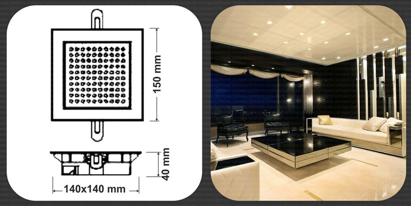 چراغ هالوژن LED توکار 8 وات مدل FEC-F00901