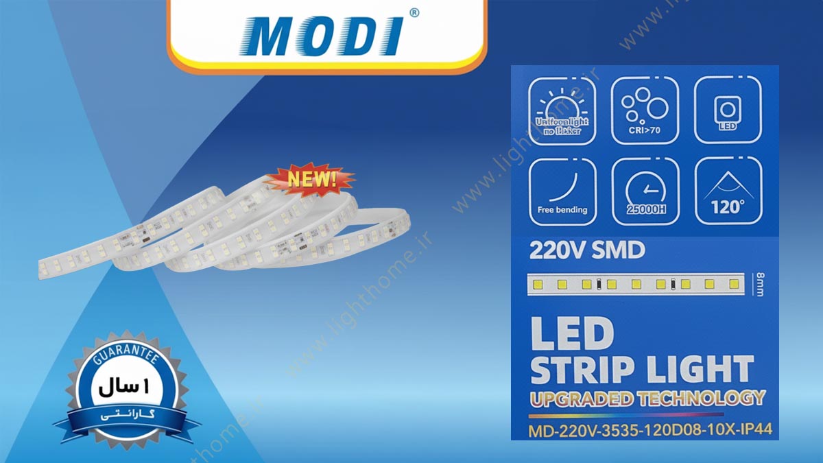 ریسه ال ای دی 7 وات مودی مدل MD-220-3535-8MM