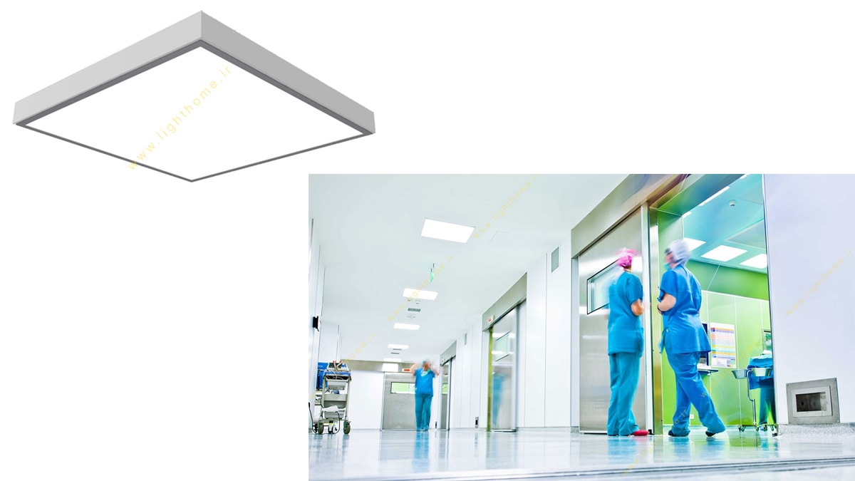 چراغ بیمارستانی روکار 50 وات LED گلاریس مهنام مدل پلی استایرن شیری