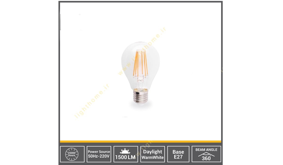 لامپ فیلامنتی شفاف 12 وات شعاع مدل SH-A67-E27-C-12W