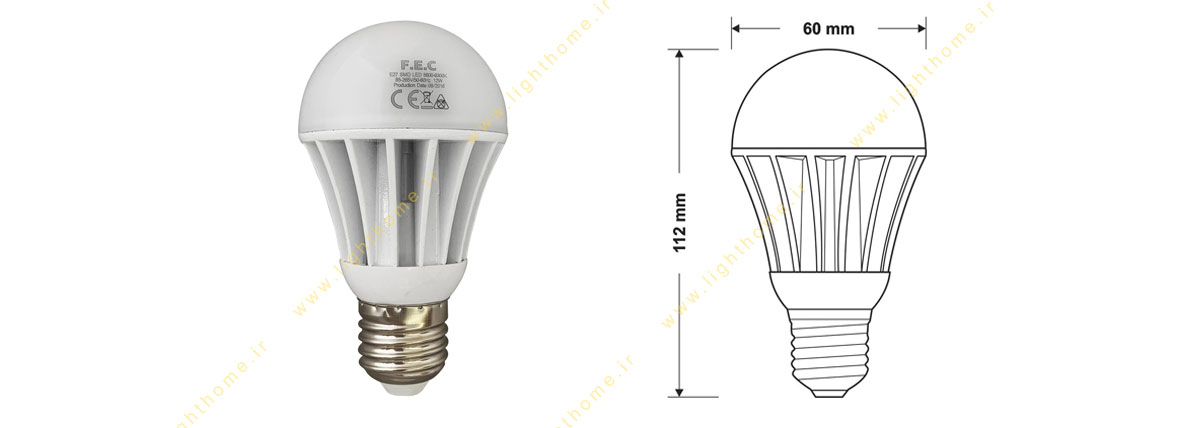 لامپ ال ای دی SMD سرپیچ e27 و 12 وات