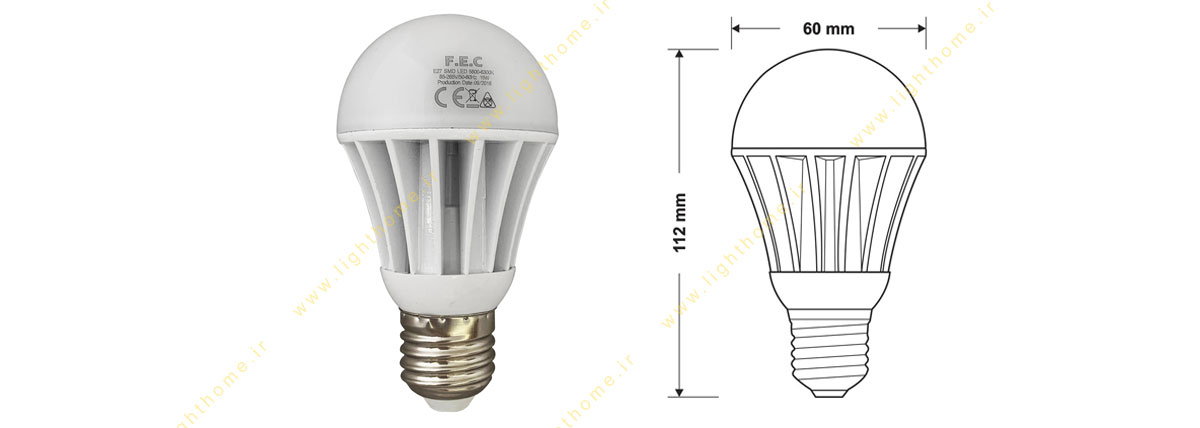 لامپ ال ای دی 15 وات FEC با سرپیچ e27