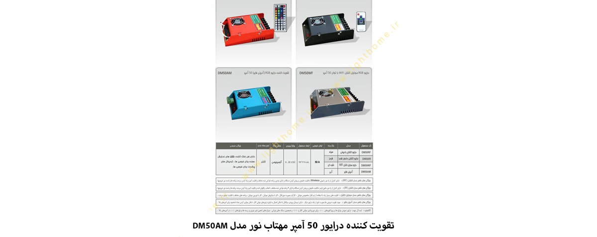 تقویت کننده درایور 50 آمپر مهتاب نور مدل DM50AM