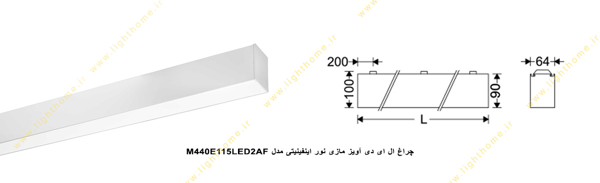 چراغ ال ای دی آویز 39 وات مازی نور اینفینیتی E مدل M440E115LED2AF