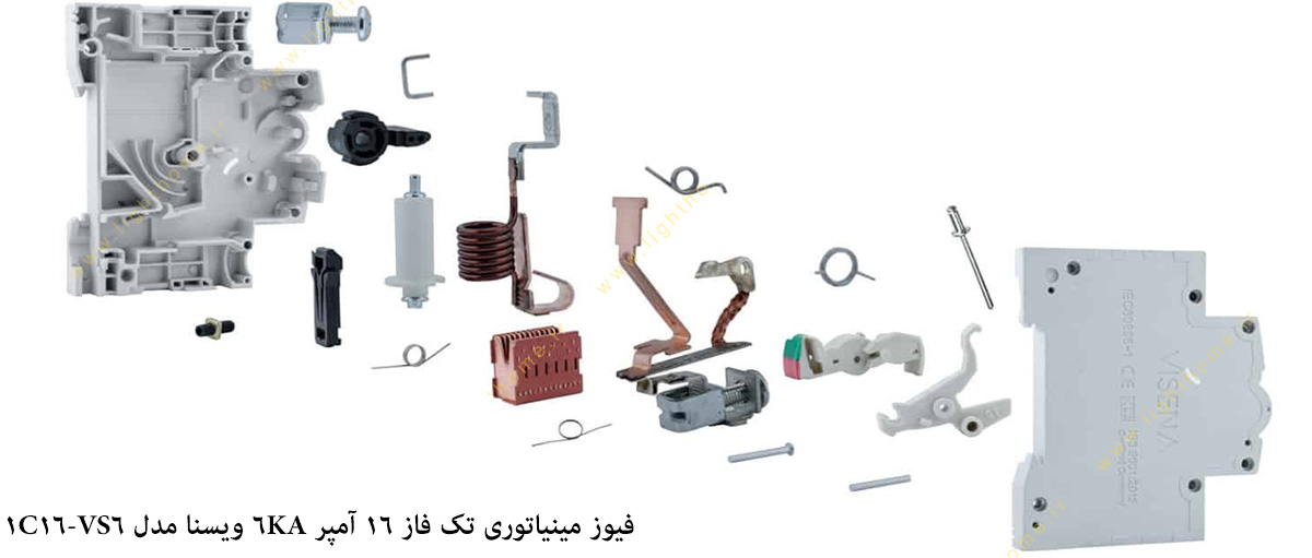 فیوز مینیاتوری 16 آمپر تک فاز مدل vs6-1c16 ویسنا