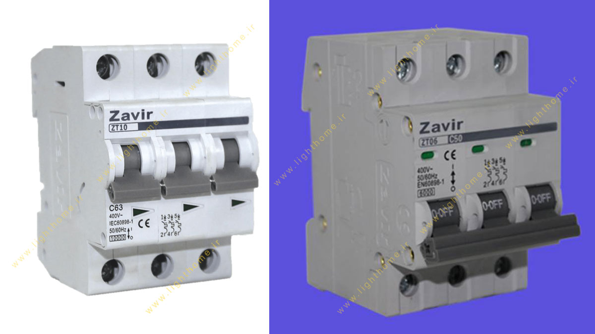 فیوز مینیاتوری 2 آمپر زاویر مدل MCB-3p