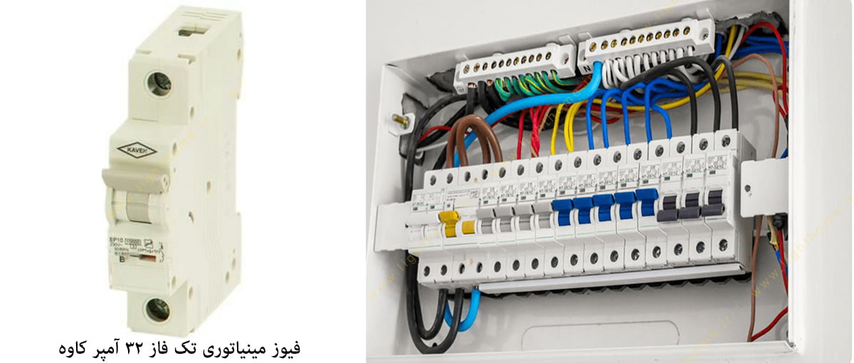 فیوز مینیاتوری تک فاز 32 آمپر کاوه