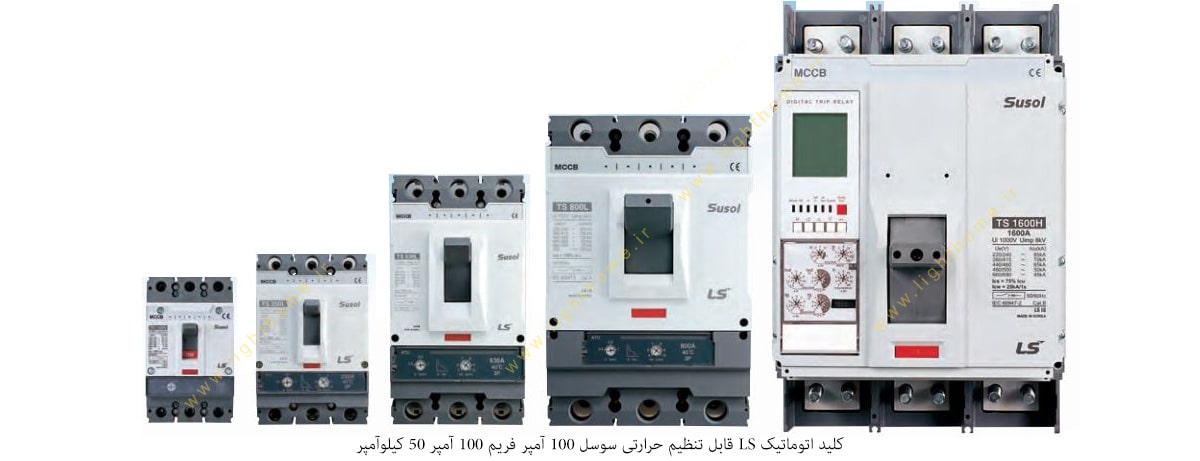 کلید اتوماتیک LS قابل تنظیم حرارتی سوسل 100 آمپر فریم 100 آمپر 50 کیلوآمپر