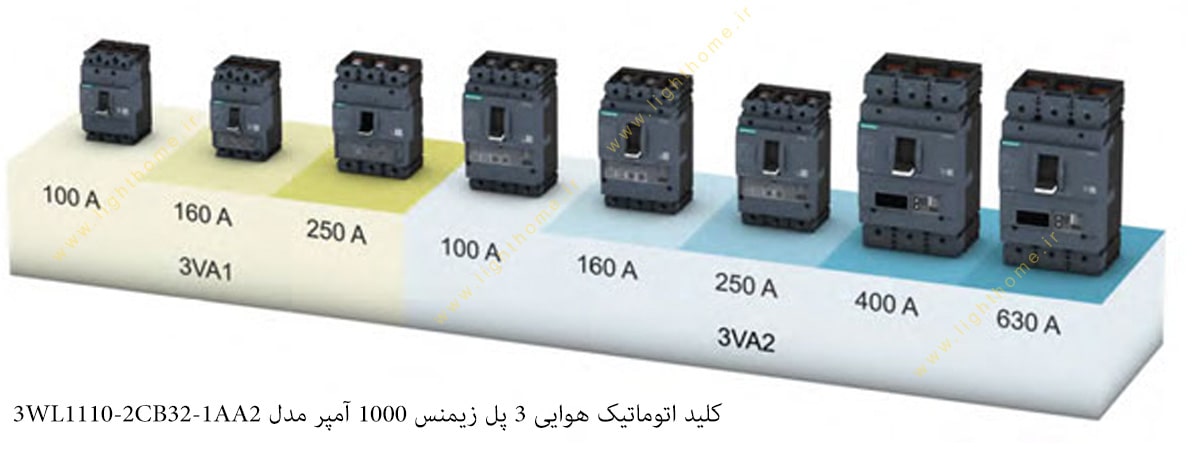 کلید اتوماتیک هوایی ۳ پل زیمنس ۱۰۰۰ آمپر مدل 3WL1110-2CB32-1AA2