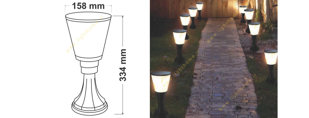 چراغ حیاطی سردری گرد مدل FEC-4622-R